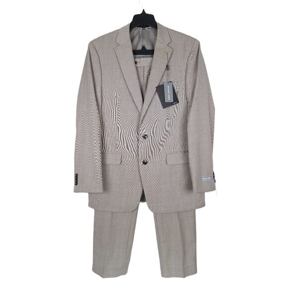 Michael Kors Men's Classic-Fit Wool 2-Piece Suit Tan Nailhead 38R 30x30 NWT